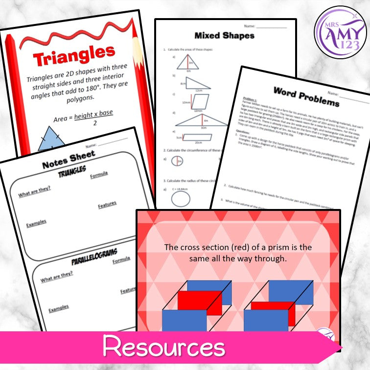 Year 7 Area & Volume Maths Program