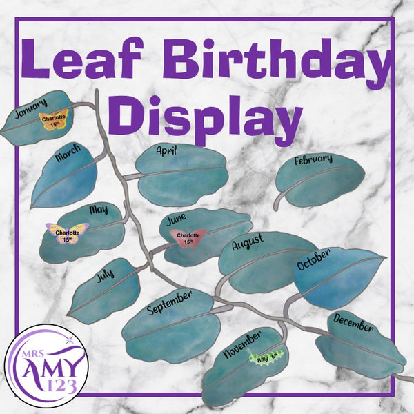 Editable Leaf Birthday Display (Eucalyptus)