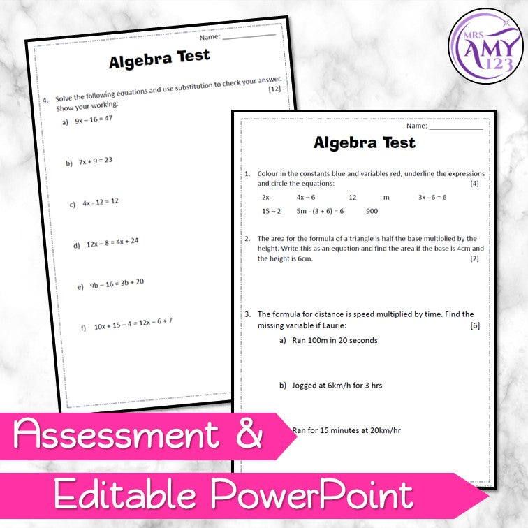 Year 7 Algebra Maths Program