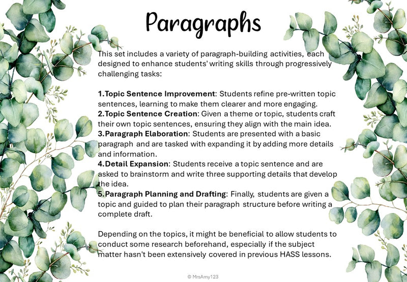 Year 3 HASS Supplemental Writing Pack