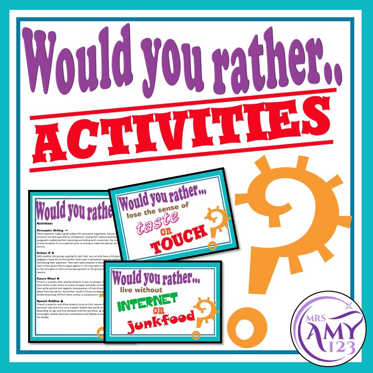 Would You Rather Questions and Activities- Great for Persuasive Writin